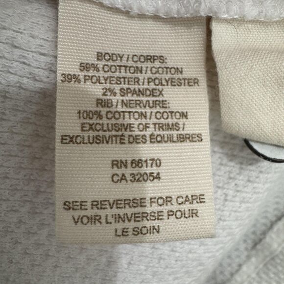 Free People Shirt Women's XS White Waffle Knit Thermal Long Sleeve Top - Picture 8 of 9